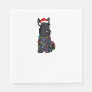 Scottish Terrier Christmas Lights Xmas Dog Lover R Napkin