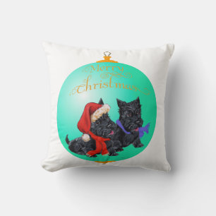 Scottish Terrier Christmas Ornament Cushion