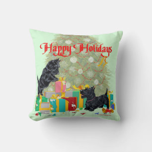 Scottish Terrier Christmas Pillow