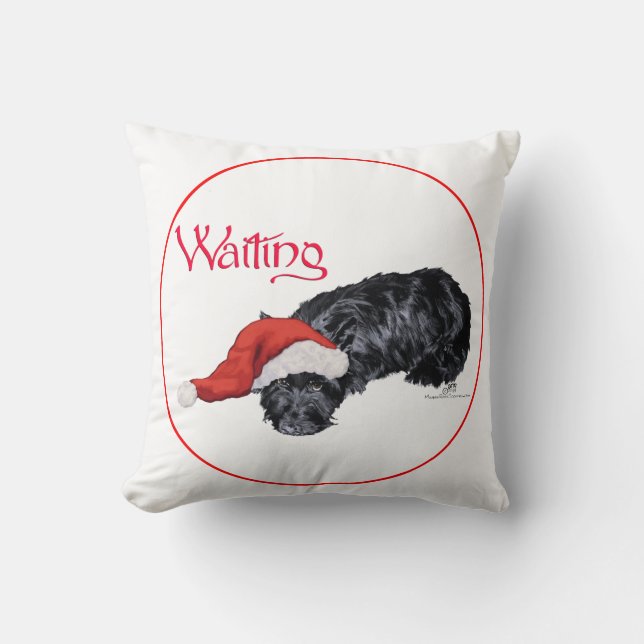 Scottish Terrier Christmas Pillow (Front)