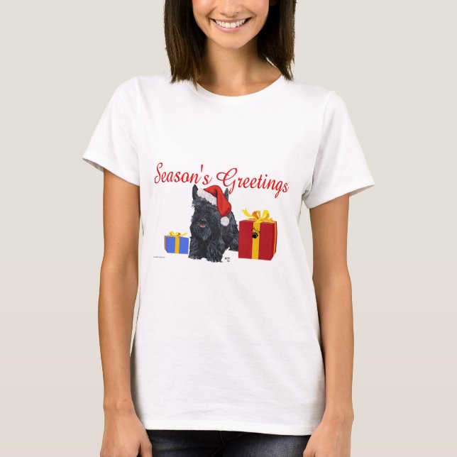 Scottish Terrier Christmas T-Shirt (Front)