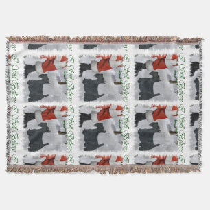 Scottish Terrier Christmas Throw Blanket