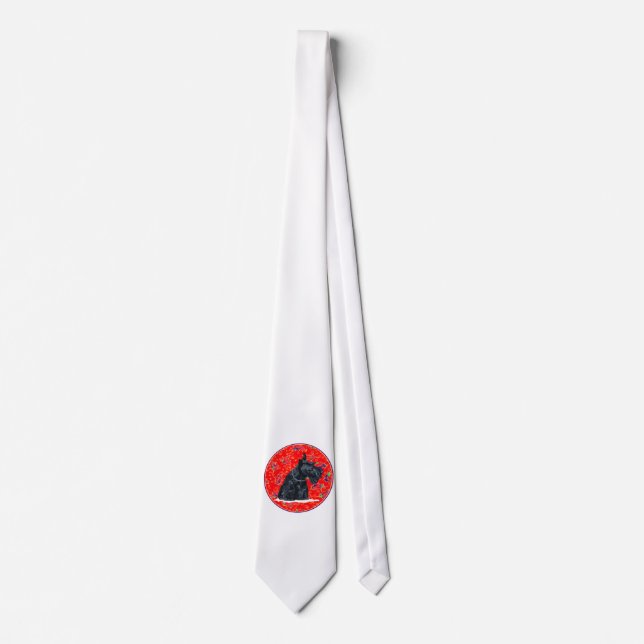 Scottish Terrier Christmas Tie (Front)