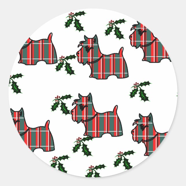 SCOTTISH TERRIER CLASSIC ROUND STICKER (Front)