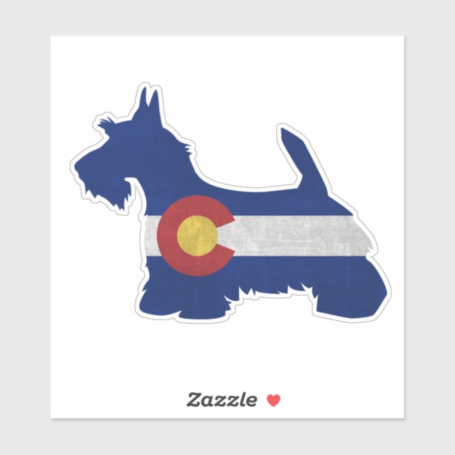 Scottish Terrier Colorado Flag Silhouette (Sheet)