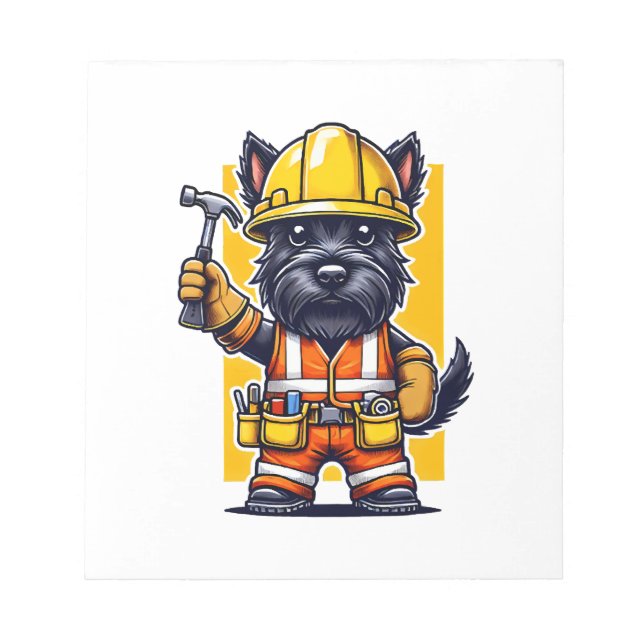 Scottish Terrier Construction Worker Notepad (Front)