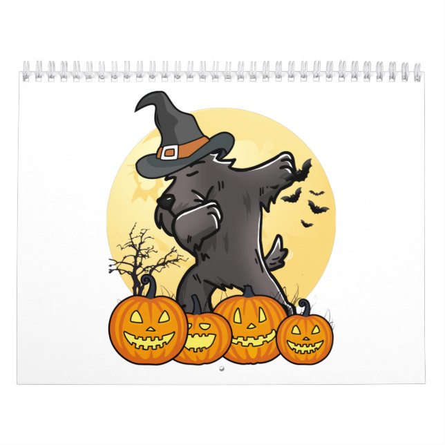 Scottish Terrier Dabbing Halloween Calendar (Cover)