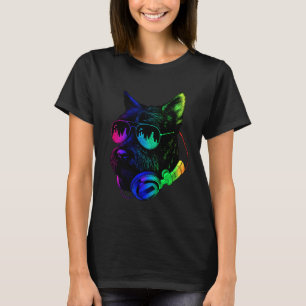 Scottish Terrier DJ Headphones Retro Music Dog Lov T-Shirt