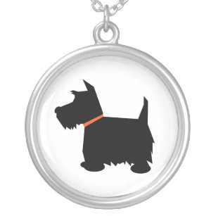 Scottish Terrier dog black silhouette necklace