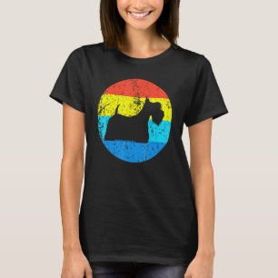 Scottish Terrier Dog Breed Silhouette Retro 1970s T-Shirt