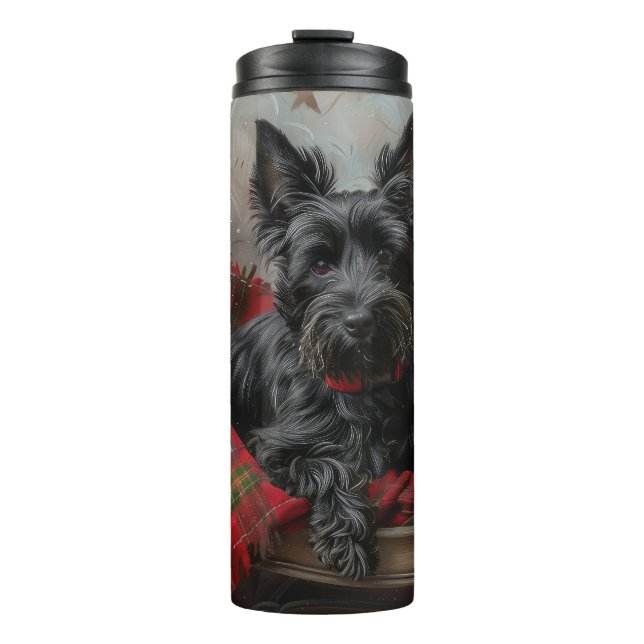 Scottish Terrier Dog Christmas Festive Thermal Tumbler (Front)