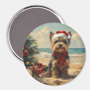 Scottish Terrier Dog Christmas Vintage Beach Magnet