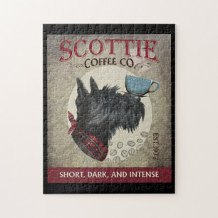 Scottish Terrier Dog Coffee Company Jigsaw Puzzle