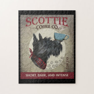Scottish Terrier Dog Coffee Company Jigsaw Puzzle