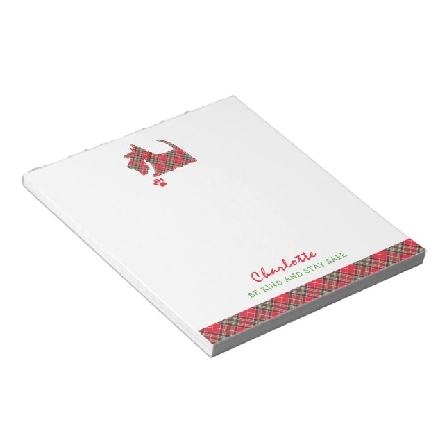 Scottish Terrier Dog Cute Personalised Notepad (Angled)