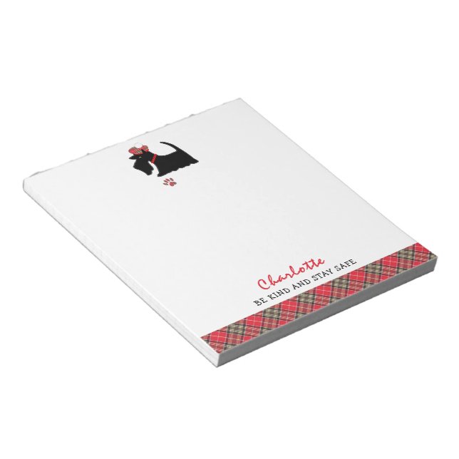 Scottish Terrier Dog Cute Personalised Notepad (Angled)