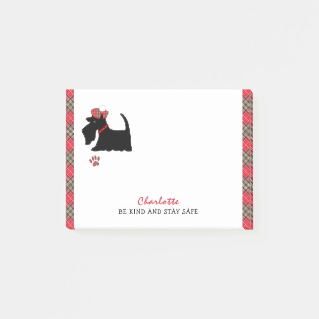 Scottish Terrier Dog Cute Personalised Post-it Notes (Front)