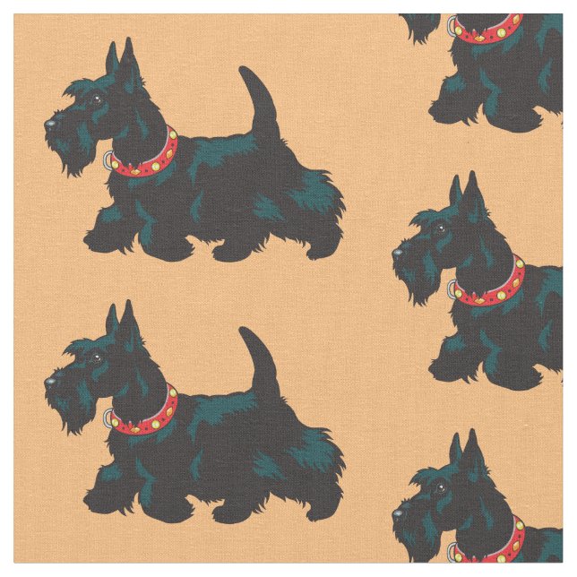 scottish terrier dog fabric (Close Up)
