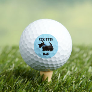 Scottish Terrier Dog Golf Balls, Scottie Dad Golf Balls