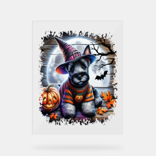 Scottish Terrier Dog Halloween Acrylic Sign