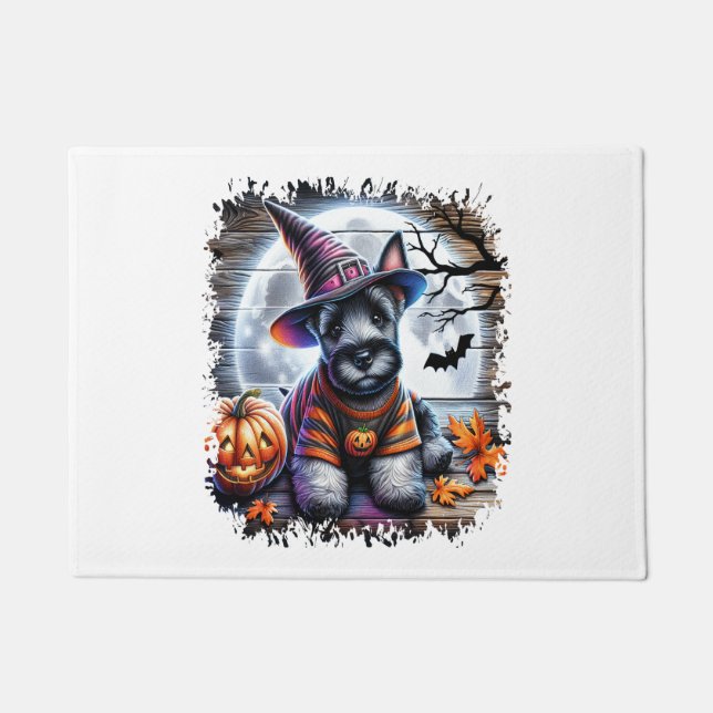 Scottish Terrier Dog Halloween Doormat (Front)