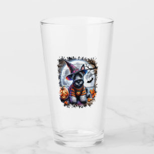 Scottish Terrier Dog Halloween Glass