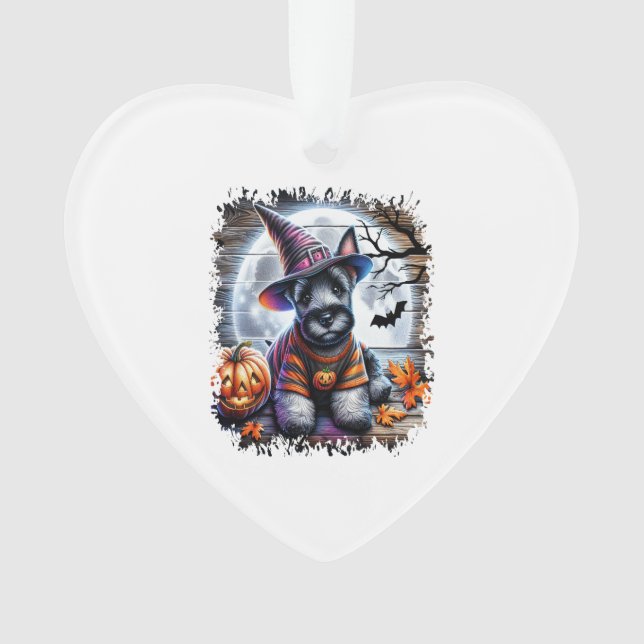 Scottish Terrier Dog Halloween Ornament (Front)