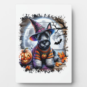 Scottish Terrier Dog Halloween Plaque