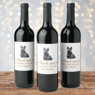 Scottish Terrier Dog I Do Too Wedding Wine Label