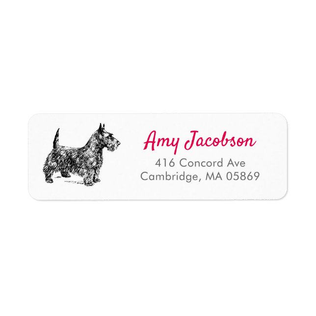 Scottish Terrier Dog Lover Scottie Return Address Label (Front)
