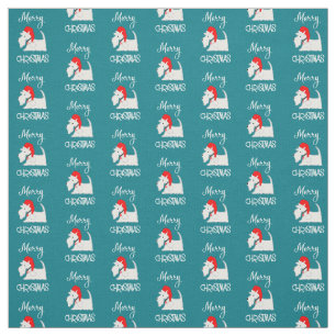 Scottish Terrier Dog Merry Christmas Cute Pattern Fabric