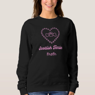 Scottish Terrier Dog Mom Women's Pink Cute With Pa Sweatshirt