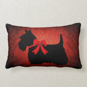 Scottish Terrier dog, Scotland dog, red granite Lumbar Cushion