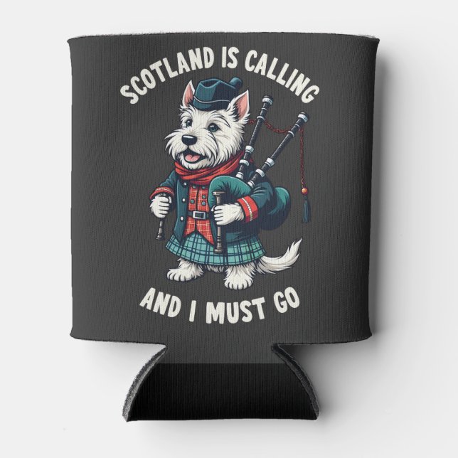 Scottish Terrier Dog Scotland Is Calling & I Must  Can Cooler (Front)