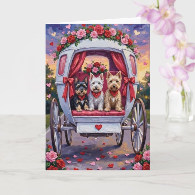 Scottish Terrier Dog Valentine's Day  Card (Orchid)