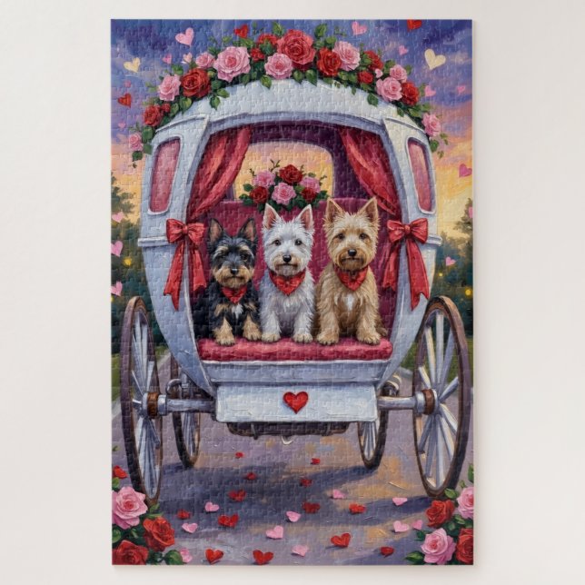 Scottish Terrier Dog Valentine's Day Jigsaw Puzzle (Vertical)
