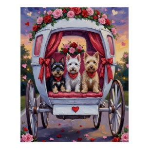 Scottish Terrier Dog Valentine's Day Poster