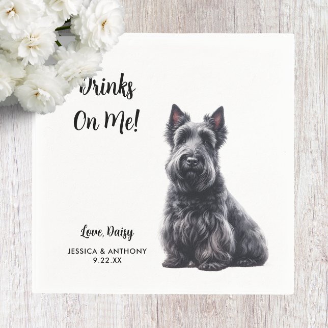 Scottish Terrier Dog Wedding  Napkin (Creator Uploaded)