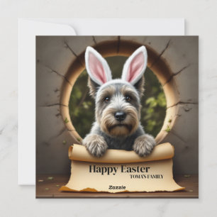 Scottish Terrier dog - with Family Name Holiday Card