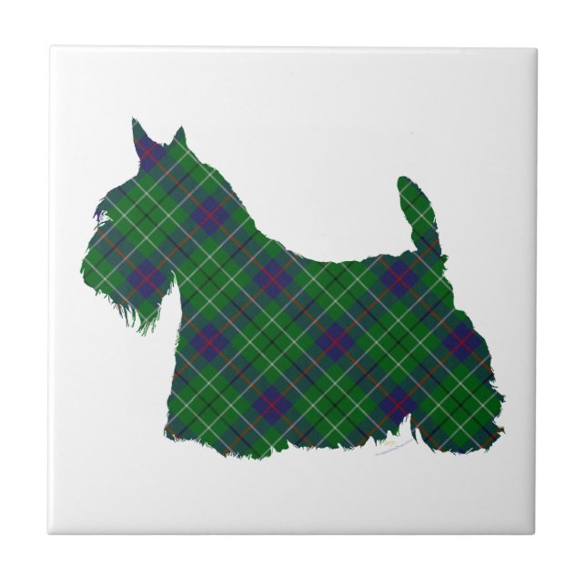Scottish Terrier Duncan Tartan Ceramic Tile (Front)