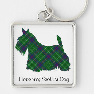 Scottish Terrier Duncan Tartan Key Ring