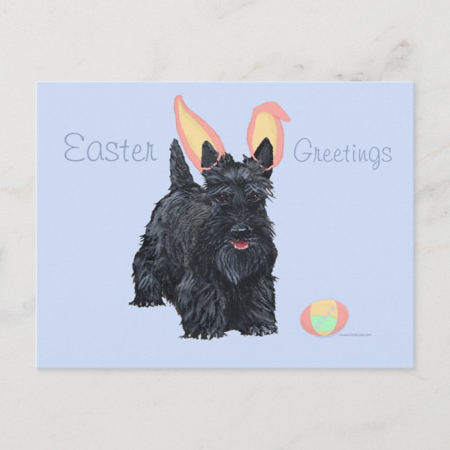 Scottish Terrier Easter Holiday Postcard (Front)