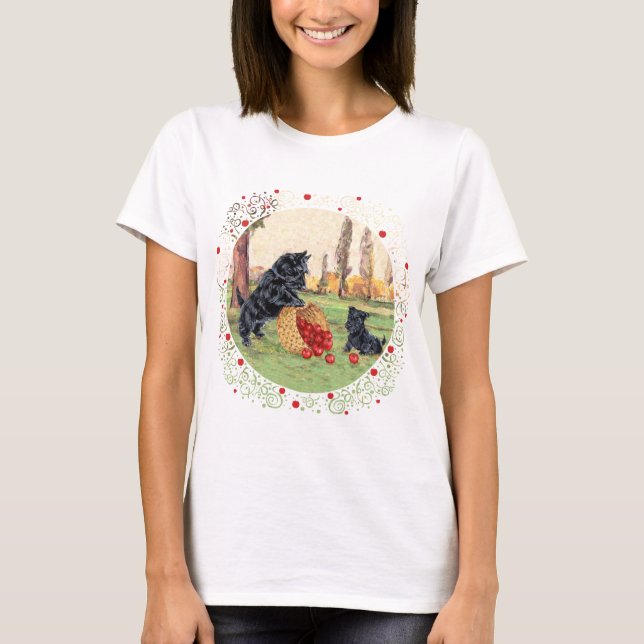 Scottish Terrier Fall Seasonal Design T-Shirt (Front)