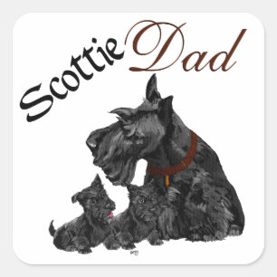 Scottish Terrier Father's Day Square Sticker