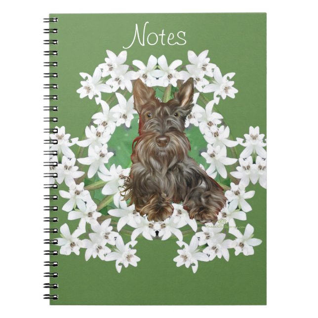 Scottish Terrier Flower Notebook (Front)