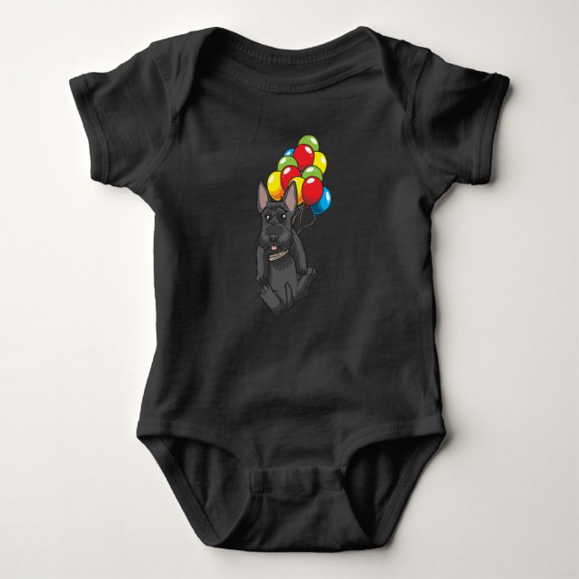Scottish Terrier funny Scottie Saying Baby Bodysuit (Front)