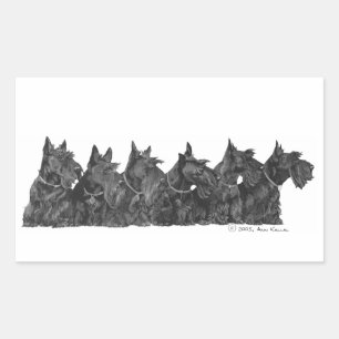 Scottish Terrier Gathering Rectangular Sticker
