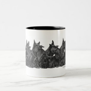 Scottish Terrier Gathering Two-Tone Coffee Mug