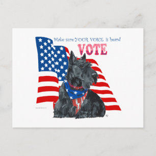 Scottish Terrier Getting out the VOTE Postcard
