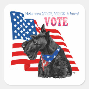 Scottish Terrier Getting out the VOTE Square Sticker